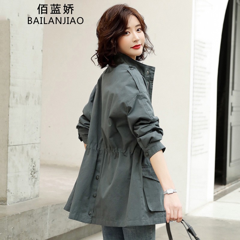 2021春装新款春季女装春秋时尚韩版女士休闲宽松小个子工装风衣女中长