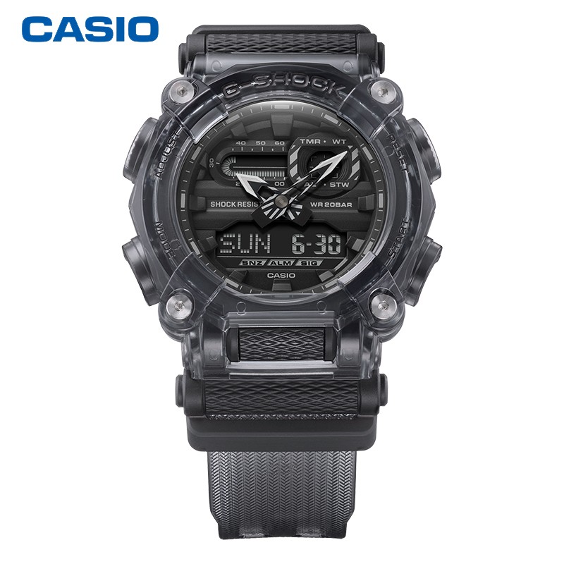 卡西欧（CASIO）手表 G-SHOCK新冰韧灰色透明系列  男士防震防水运动手表 GA-900SKE-8APR