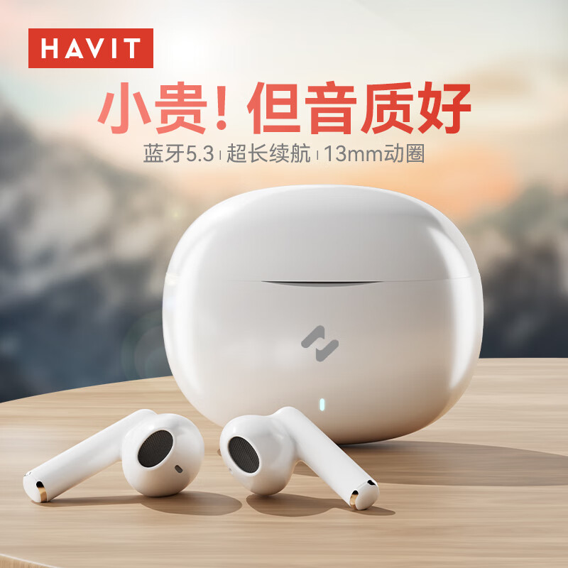 海威特（Havit）真无线蓝牙耳机 半入耳游戏低延迟运动音乐降噪耳机通用苹果华为小米OPPO手机 S1白属于什么档次？