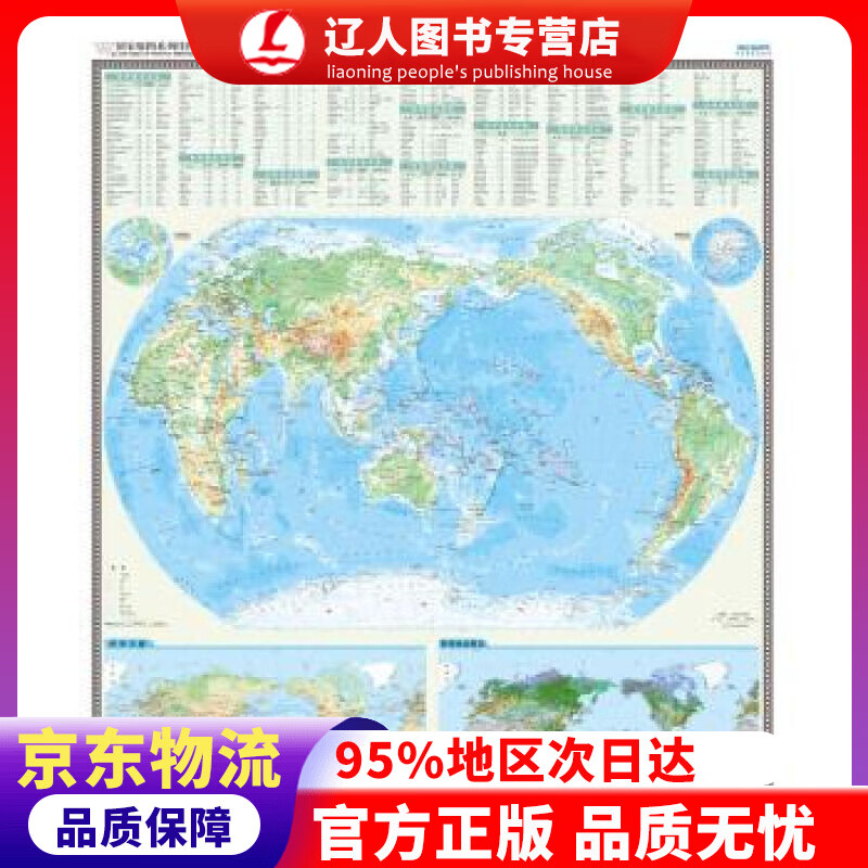 正版 国家版图系列挂图-世界地形图（0.86米1.05米 竖版地图挂图） 中国地图出版社 编 中国地图出版
