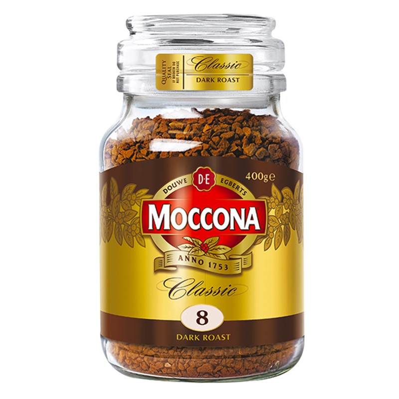 摩可纳Moccona 荷兰原装进口深度烘焙冻干速溶咖啡 无蔗糖黑咖啡 400g