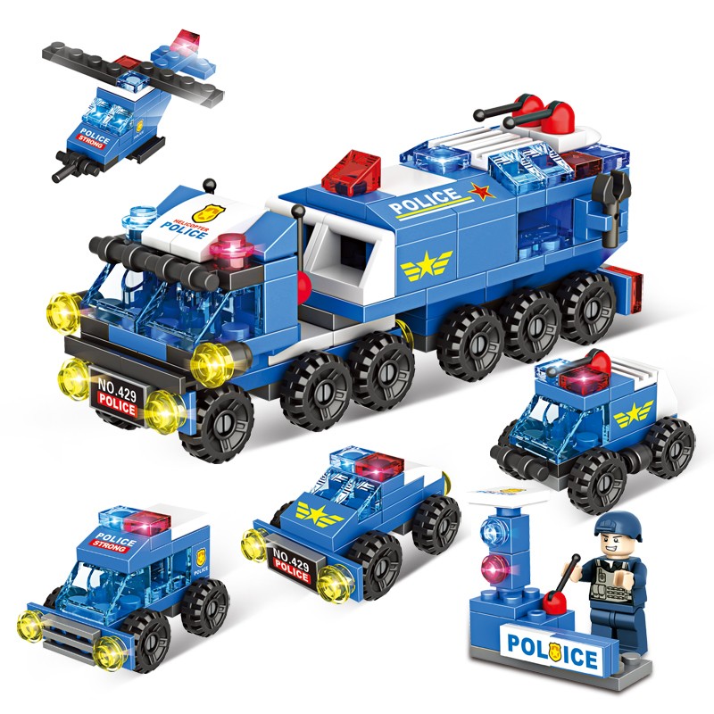 益米 儿童积木玩具拼插拼装玩具6-11岁男孩礼物风暴武装甲车6合1六一儿童节礼物