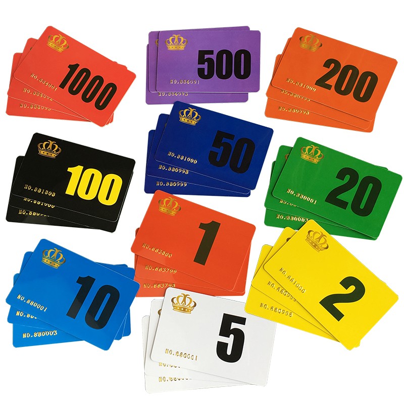 麻将筹码卡片棋牌室用塑料双面麻将筹码牌娱乐防水筹码 (50张)面值1