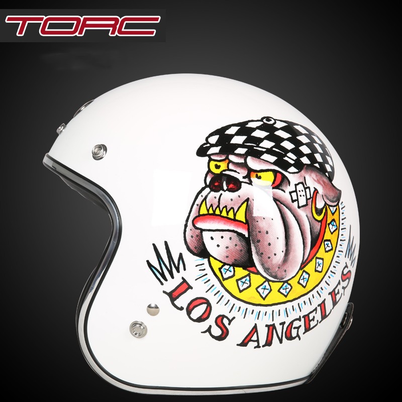 torc摩托车复古头盔男女巡航太子机车时尚半盔踏板摩托个性安全帽摩旅
