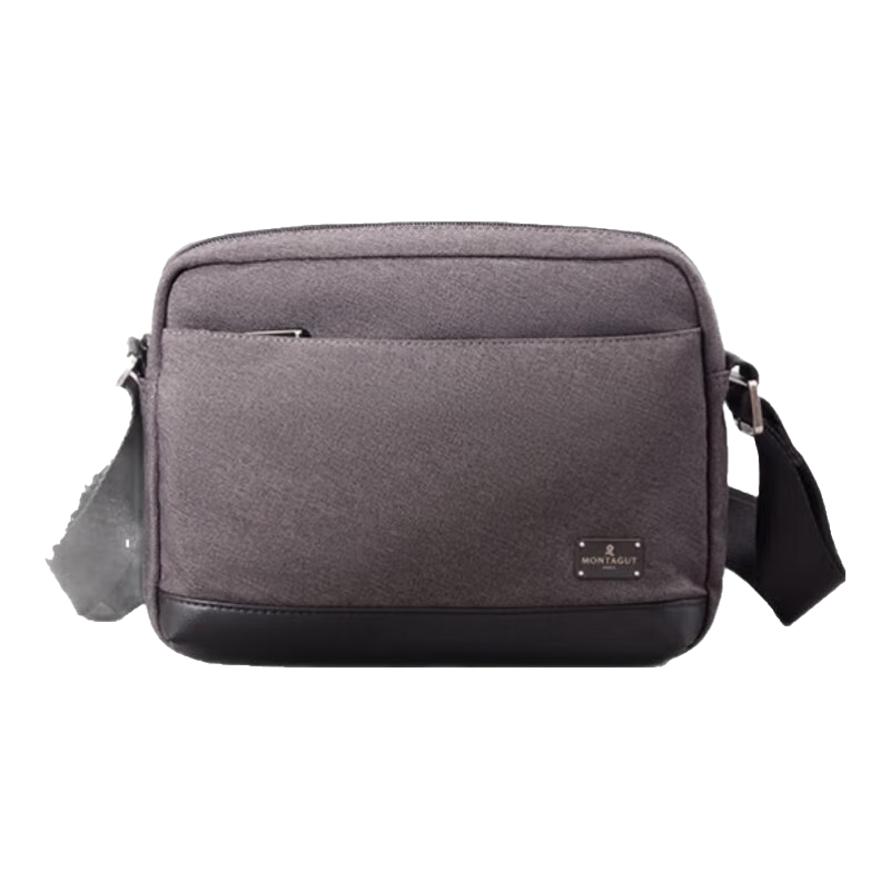 夢(mèng)特嬌（MONTAGUT）男包單肩包休閑潮流牛津布小背包冬季輕便橫款斜挎包 黑色