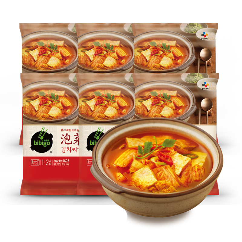 必品阁（bibigo） 韩式特色泡菜汤 方便速食 泡菜汤460gx6包