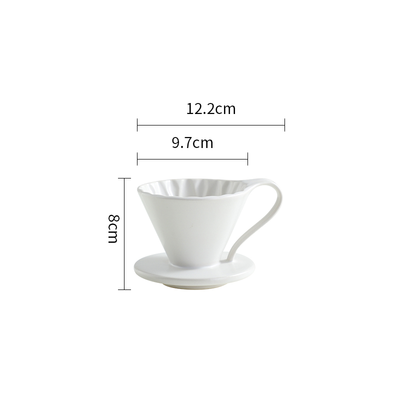 日式陶瓷手冲咖啡滤杯壶单孔v60菊花型美式咖啡滴滤滴漏杯过滤纸一次