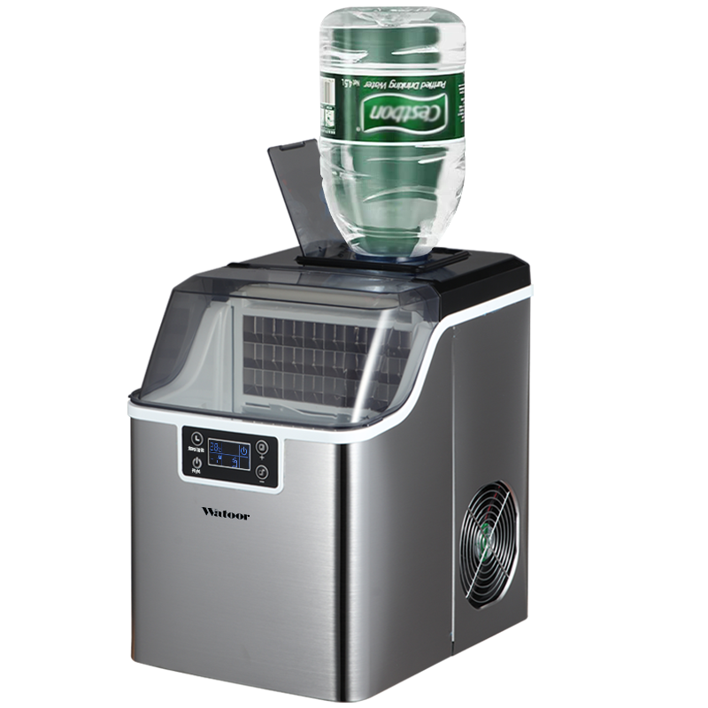 沃拓萊（Watoor）小型迷你家用制冰機商用奶茶店30kg桶裝水學(xué)生宿舍酒吧臺ktv全自動(dòng)方冰塊制作機 日產(chǎn)30KG-不銹鋼（手動(dòng)+小桶）