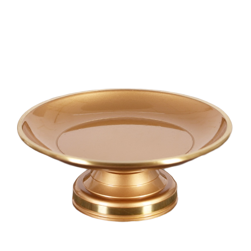 盛凡 臺灣工藝純黃銅供盤(pán) 供佛銅供果盤(pán)水果家用佛前供奉盤(pán)財神貢盤(pán) 7寸一個(gè)