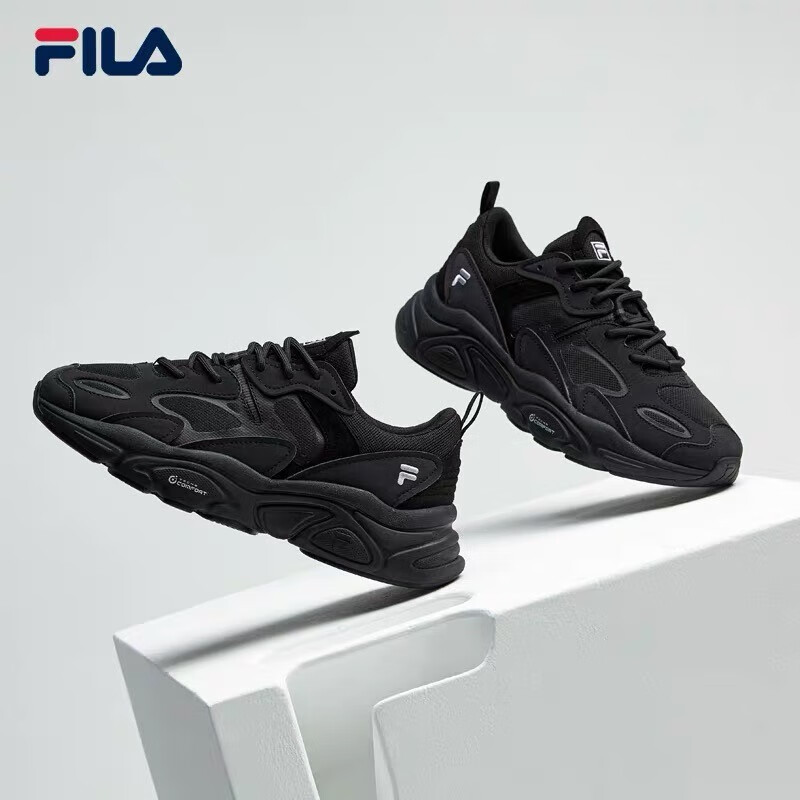 FILA斐乐女鞋跑步鞋火星二代复古老爹鞋运动鞋休闲慢跑鞋FILA MARS Ⅱ 黑色-BK-F12W141116F 36