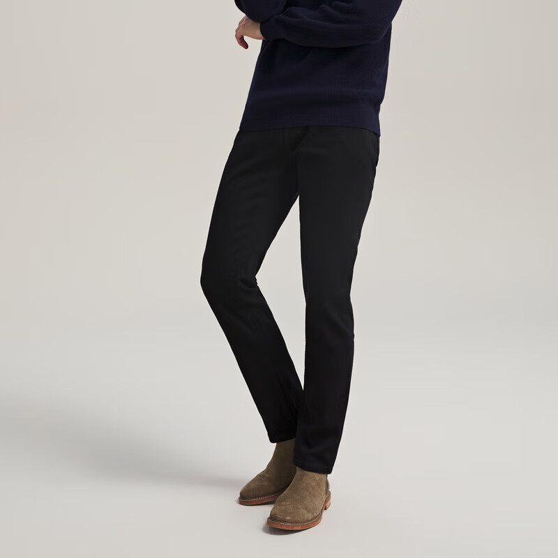 MAYOR男装 秋冬棉羊毛混纺黑色品质裤子弹力适度牛仔裤 黑色 38 （185/94A）