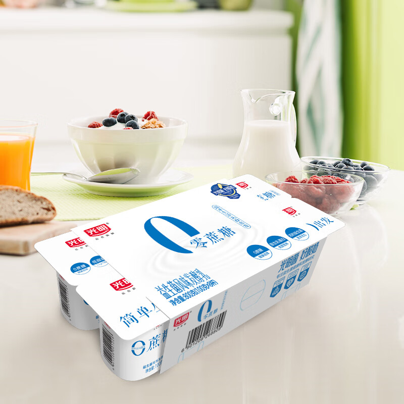 光明光明0蔗糖益生菌风味发酵乳原味酸奶100克16杯装