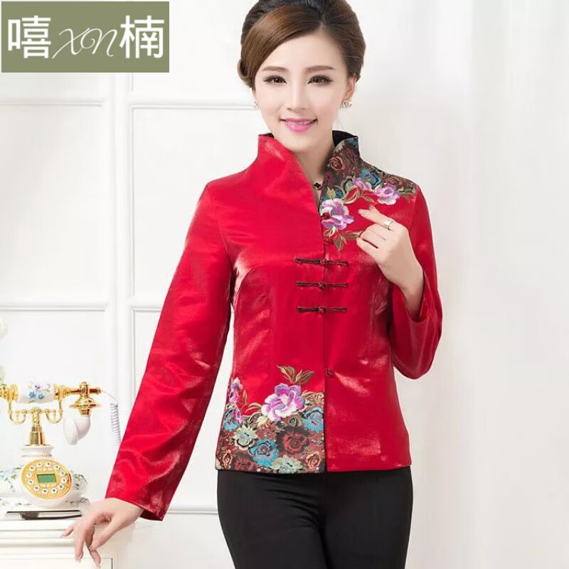 歌班娅中年唐装女士夏季短袖t恤妈妈装中国风唐装中式盘扣上衣 1205