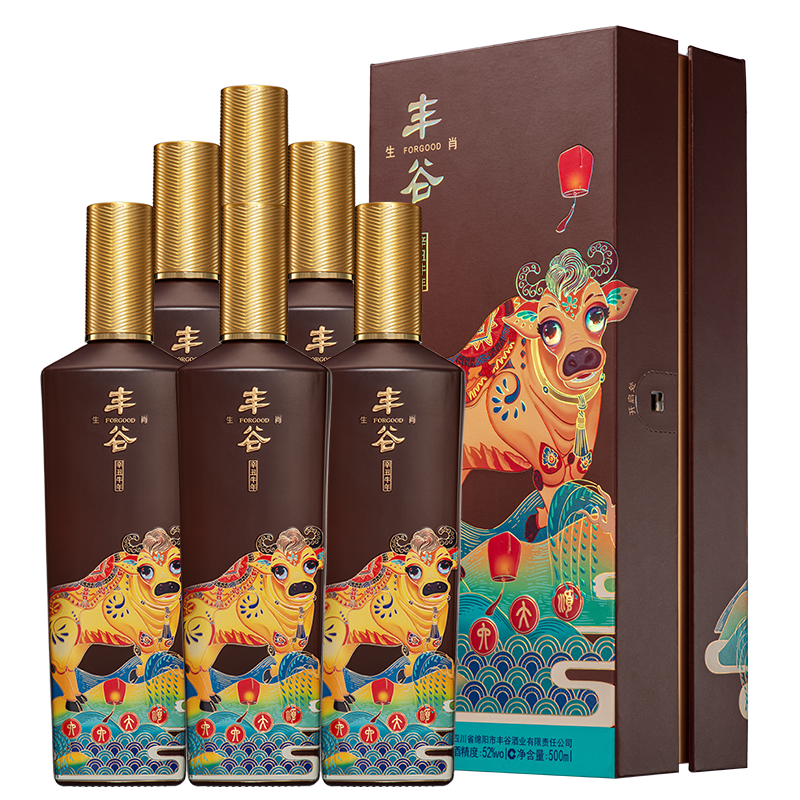 丰谷牛年生肖浓香型白酒价格走势及评测|白酒产品历史价格