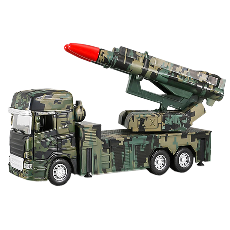 中麦微合金导弹车坦克玩具儿童军事装甲导弹发射火箭车模型炮车男孩礼