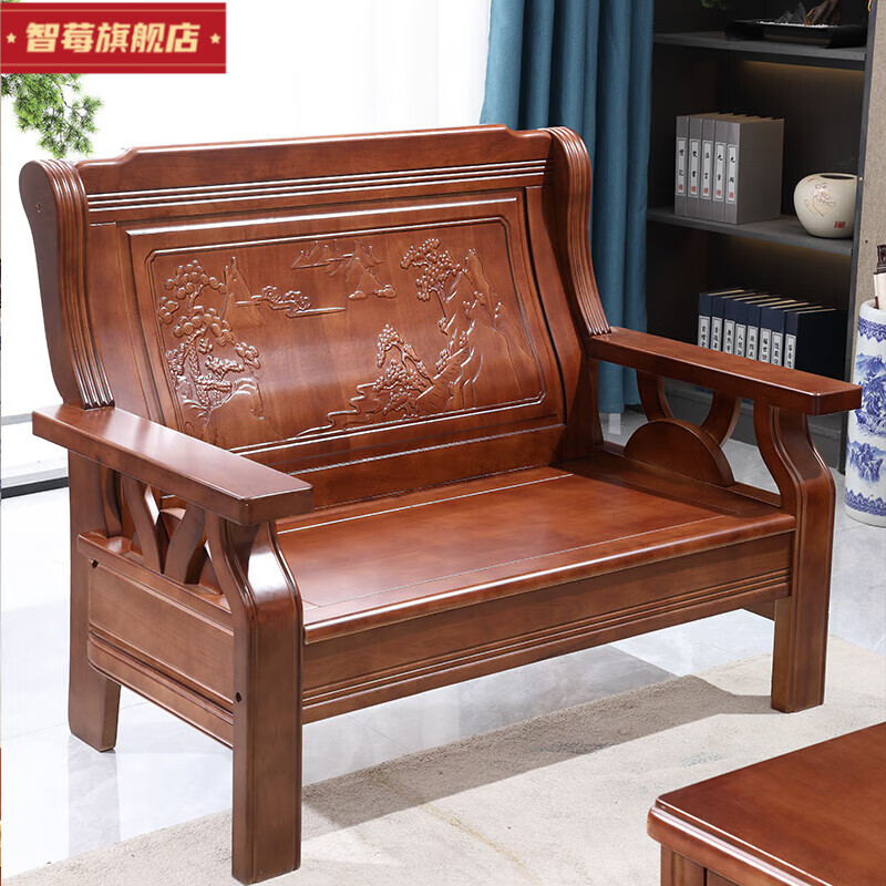 澳颜莱高档 老式实木沙发 联邦椅实木沙发小户型客厅茶几农村老式木头