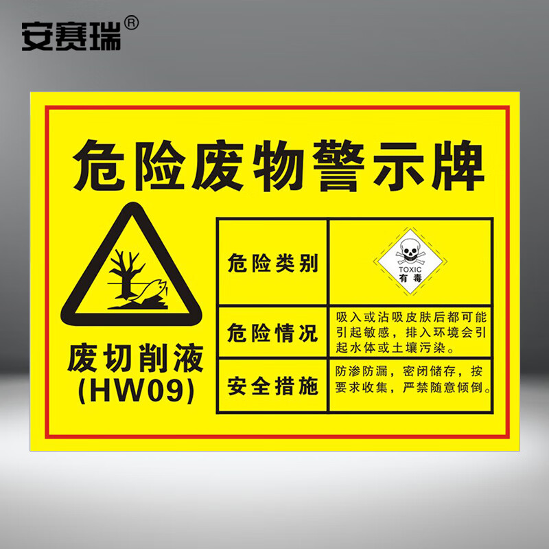 安赛瑞 安全标识牌 危险废物警告标识 贮存场所全套警示牌标签 废切削