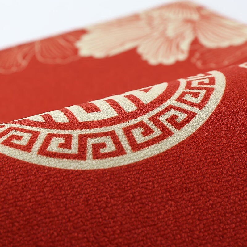 双喜临门 结婚用喜字入户地垫玄关门口垫乔迁高级感进门家用脚垫红色垫子 纯色大红色 120cm*160cm