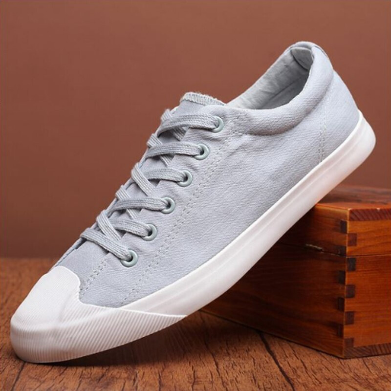 闪步帆布鞋男春夏季男鞋低帮透气休闲鞋男舒适板鞋男潮流布鞋时尚平底
