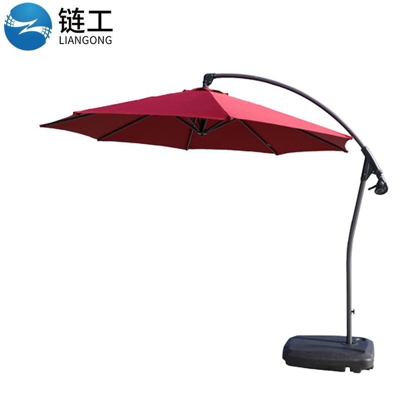 链工 遮阳伞大型多色折伞户外太阳伞露天摆摊遮晒伞广告伞 3m酒红色