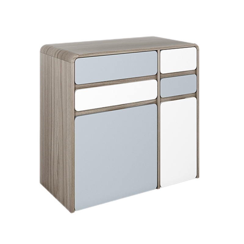 伊琦美  北欧简约梳妆台收藏柜一体现代卧室小户型创意多功能化妆桌 0.6米优雅灰白梳妆台 组装