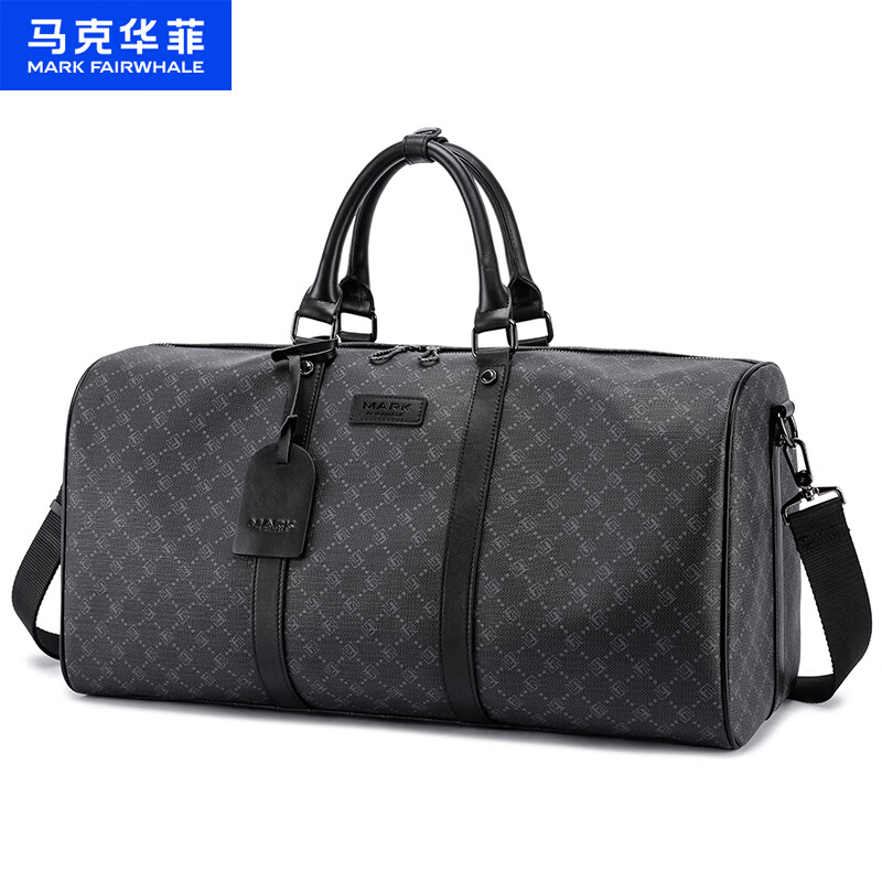 马克华菲旅行包男士干湿分离游泳运动大容量手提旅行包女短途出差收纳背包 黑色【顺丰快递】