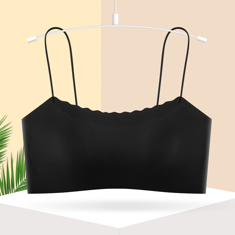 兔无痕内衣女抹胸文胸细肩带无钢圈小胸聚拢光面一字围美背裹胸内衣