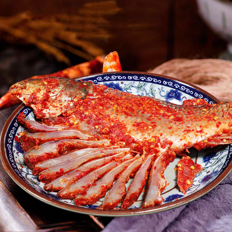 贵州俺鱼特产凯里黎平腌鱼苗侗族风味酸辣鱼农家腌制辣椒鱼500g 酸咸