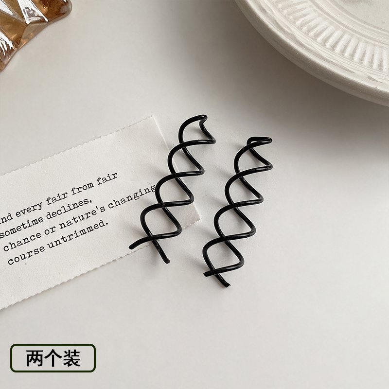 覓馨韓式螺旋發(fā)夾盤發(fā)神器一字夾固定頭發(fā)丸子頭懶人神器珍珠發(fā)簪發(fā)卡 螺旋（2個(gè)裝）