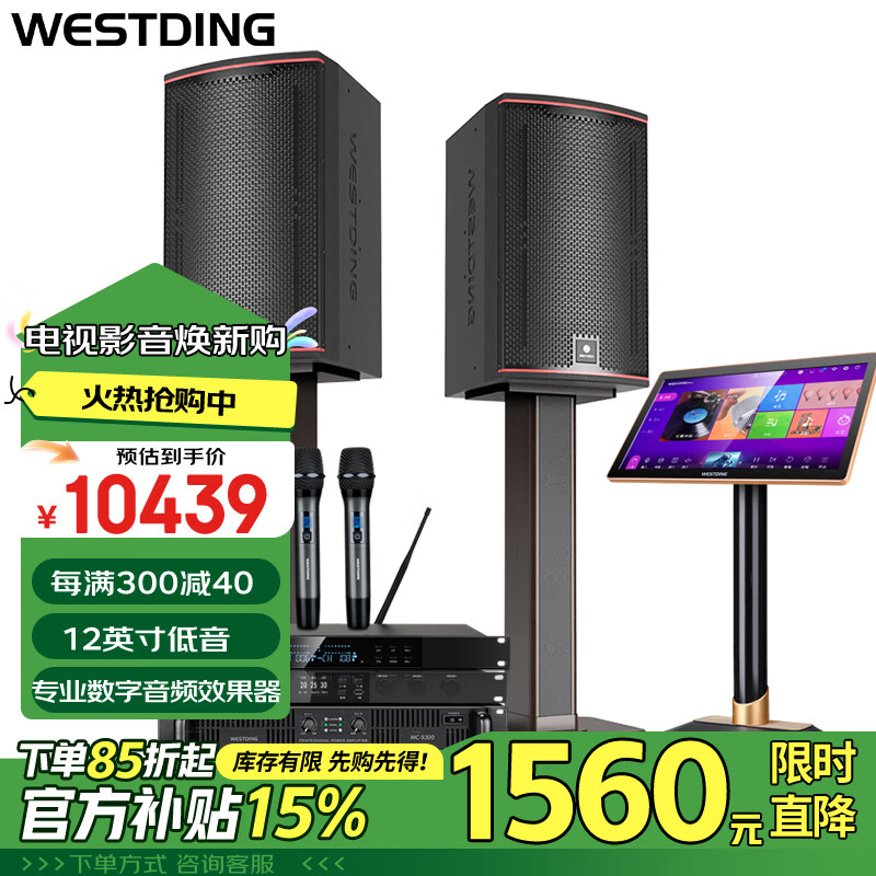 威斯汀(westding)欧洲杯红海9号家庭ktv音响套装家庭影院卡拉ok专业