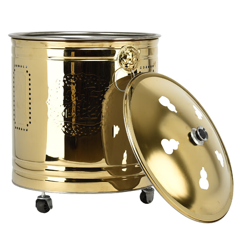 梵泽福 加厚不锈钢烧金桶 烧经桶家用烧香桶焚烧桶烧纸桶 小号(直径