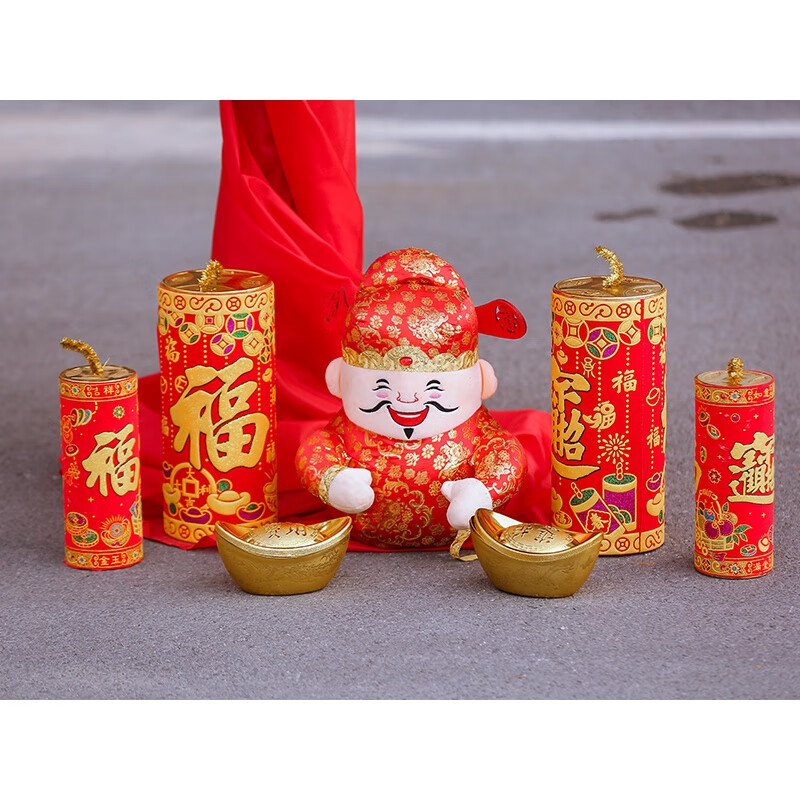 九叶草仿真桃花树假桃树室内外装饰商场新年大型许愿树红包祈福树梅花树 新年装饰鞭炮