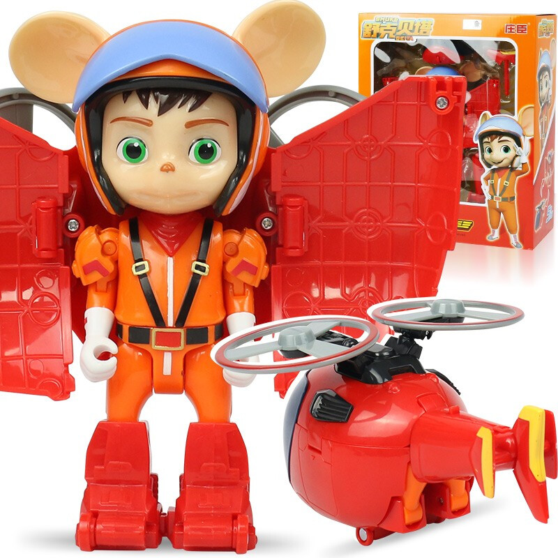 舒克贝塔玩具舒克和贝塔历险记变形坦克机器人套装公仔 舒克变形直升