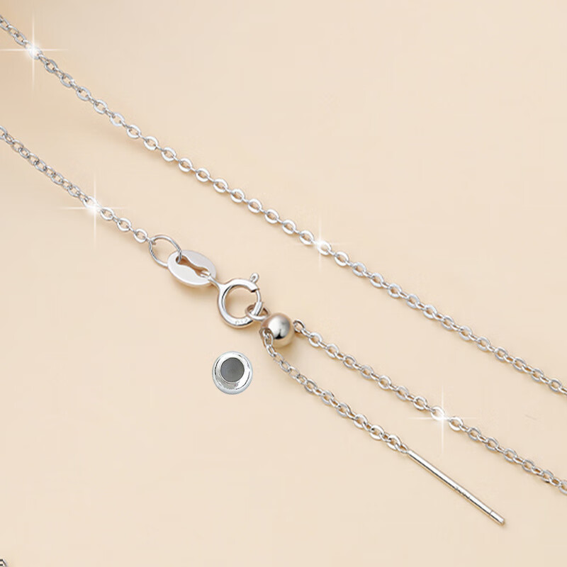 卡派亚s925纯银平安扣项链配链穿针式链项链挂绳吊坠黄金色专用穿珠链