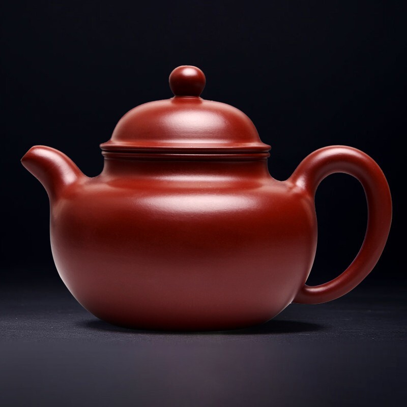 苗苗红 宜兴纯手工紫砂壶原矿大红袍正宗手把壶高端礼品养生壶潘壶 YD 掇球紫砂壶