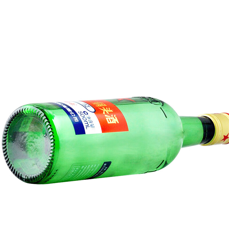 红星二锅头大二绿瓶 清香型白酒 43度整箱装 口粮酒 43度 500mL 12瓶