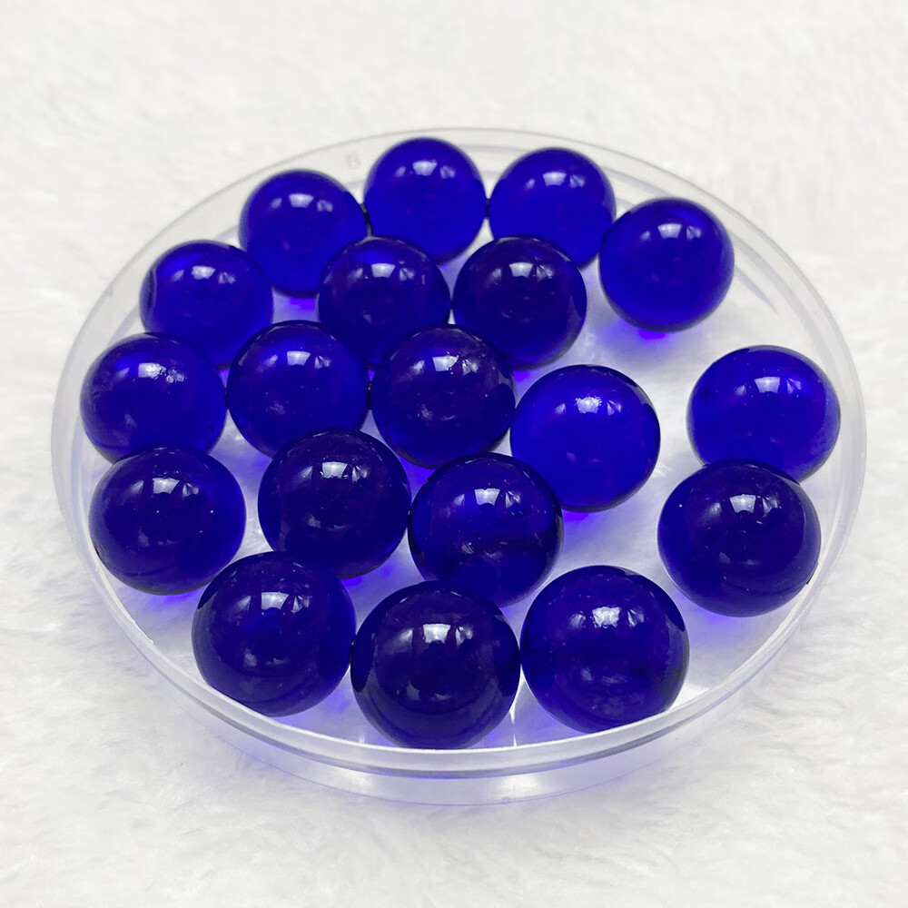 弹珠礼物玻璃球透色彩色装饰鱼缸玻璃珠diy透明夜灯 16mm海蓝色