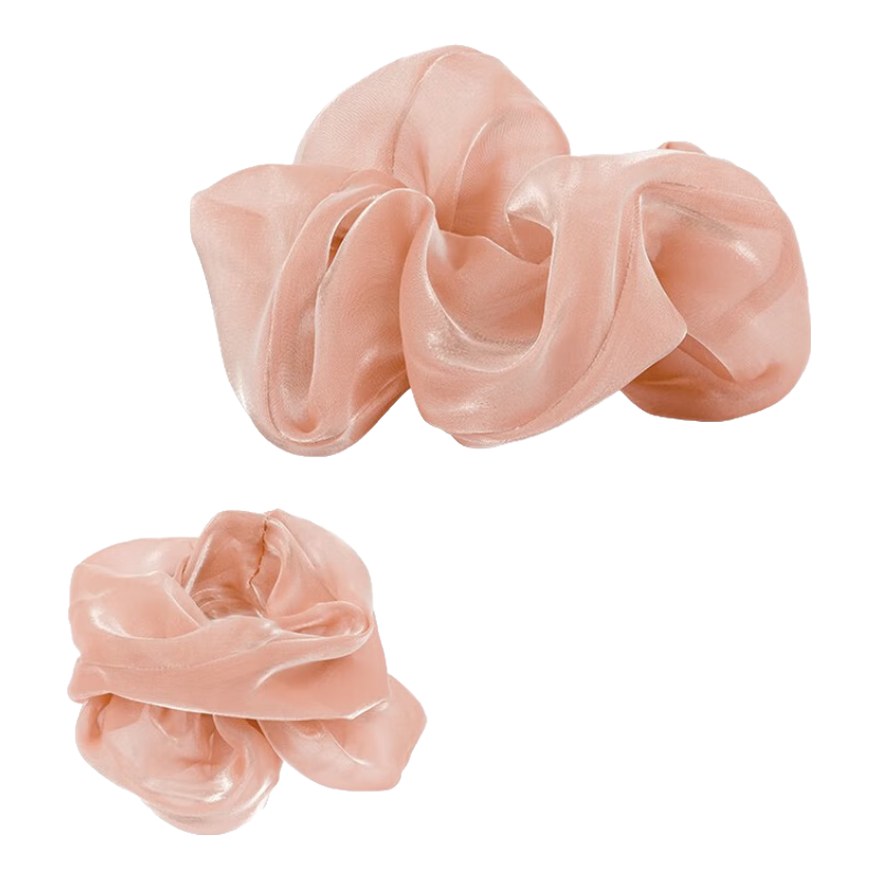 osewaya日系珠光發(fā)圈發(fā)繩高級感大腸圈日系橡皮筋可愛少女高級感布藝發(fā)飾 粉色