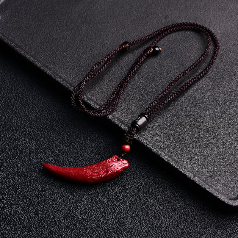 狼牙项链女挂坠儿童宝宝随身情侣挂件 小号款--精美吊坠绳-带脖子上