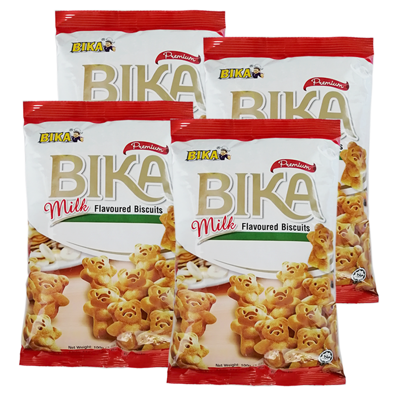 BIKA 15袋 牛奶味小熊饼干 100g/袋 马来西亚进口 下午茶点心 休闲零食 装饰摆件