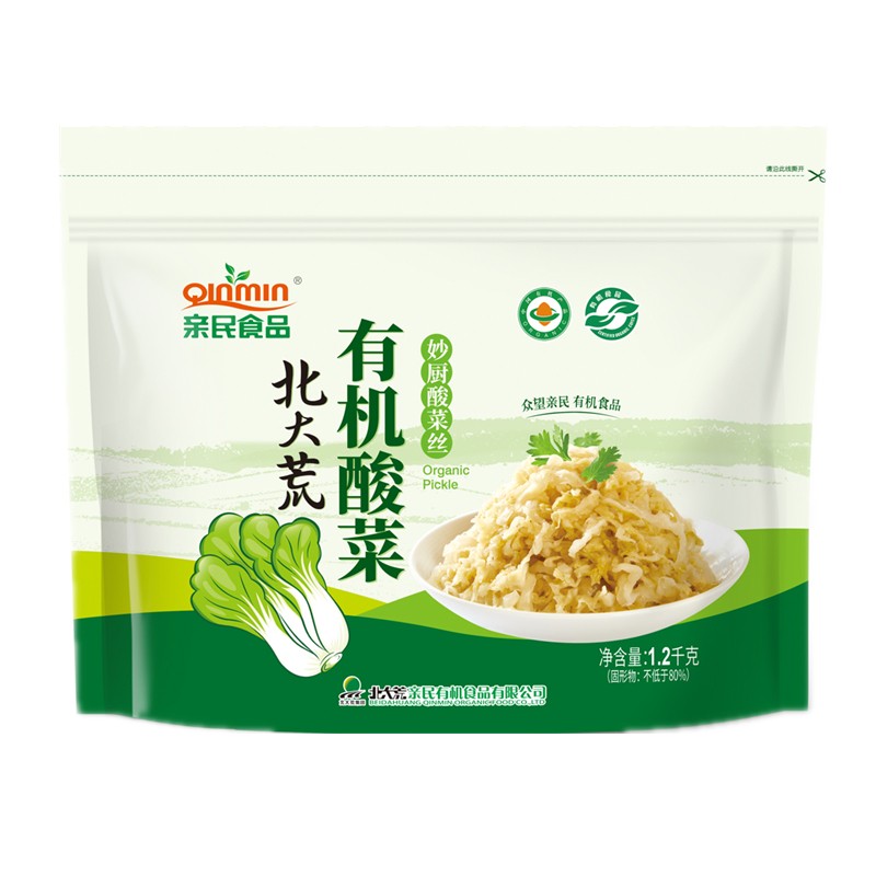 亲民食品(qinmin)北大荒 有机酸菜丝 600g*2袋 家庭装