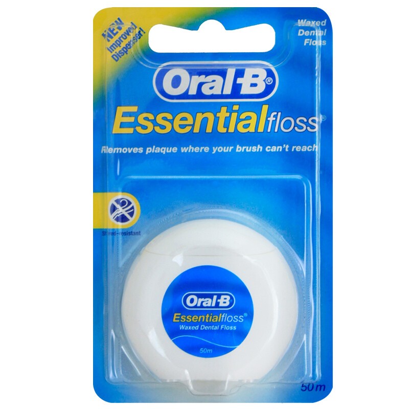 欧乐B(OralB)成人款家用便携式微蜡牙线 50米