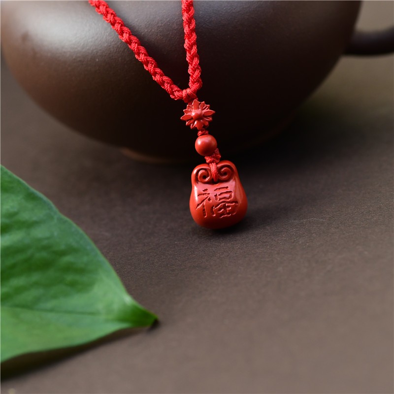 闪凤朱砂福锁吊坠宝宝挂坠儿童福瓜小锁 图片色