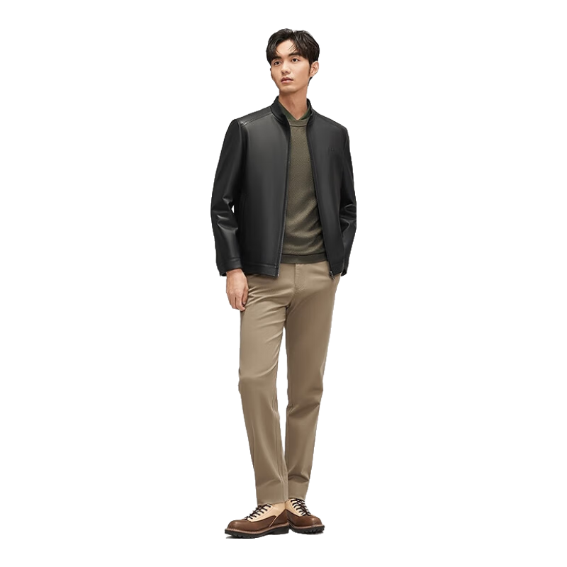 柒牌【綿羊皮】皮衣羽絨服男士2024秋冬立領(lǐng)商務(wù)休閑保暖外套