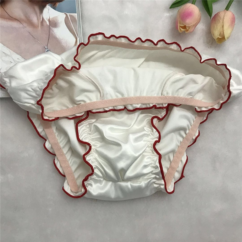 波浪卷边自然舒适三角裤女性化男士内裤凹凸囊袋可爱诱惑阴囊拖带内裤