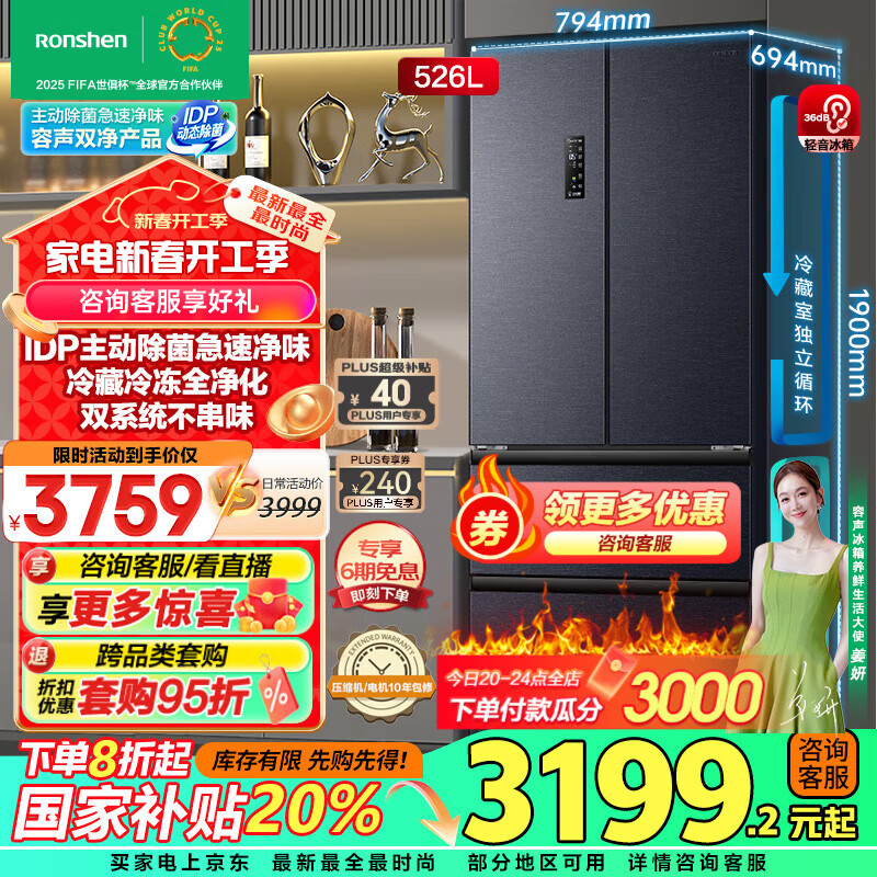 ������Ronshen��526��˫��˫ϵͳ���䷨ʽ�����Ŀ��ű�����÷�����˪������ζBCD-526WD1MPA���Ҳ���20% ���ǿջҡ��Ծɻ���