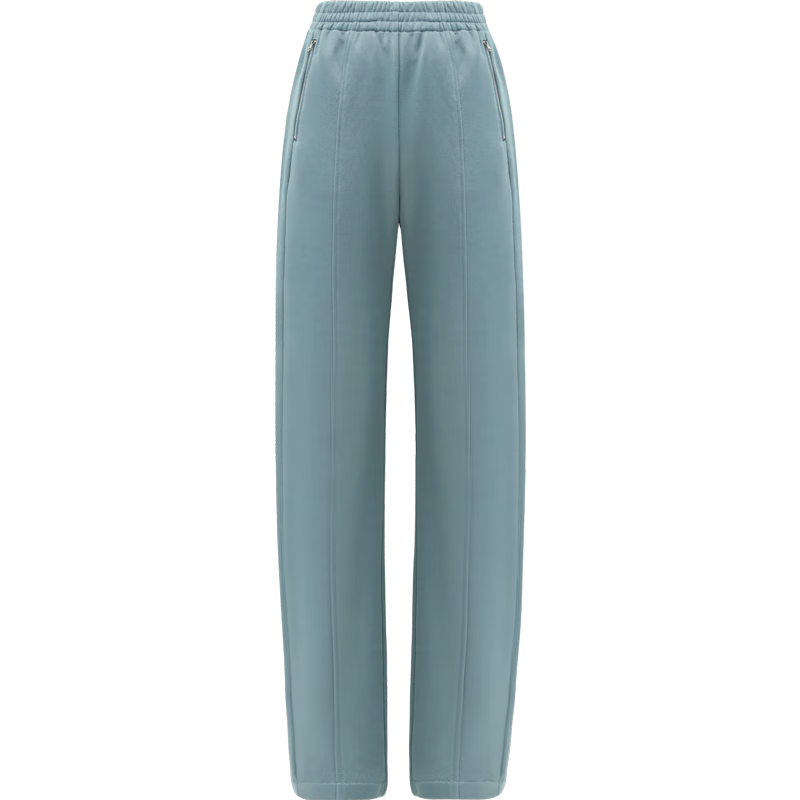 COCOBELLA時尚液態(tài)光澤質(zhì)感休閑褲女早春寬松舒適衛(wèi)褲香蕉褲PA159 藍(lán)色 S