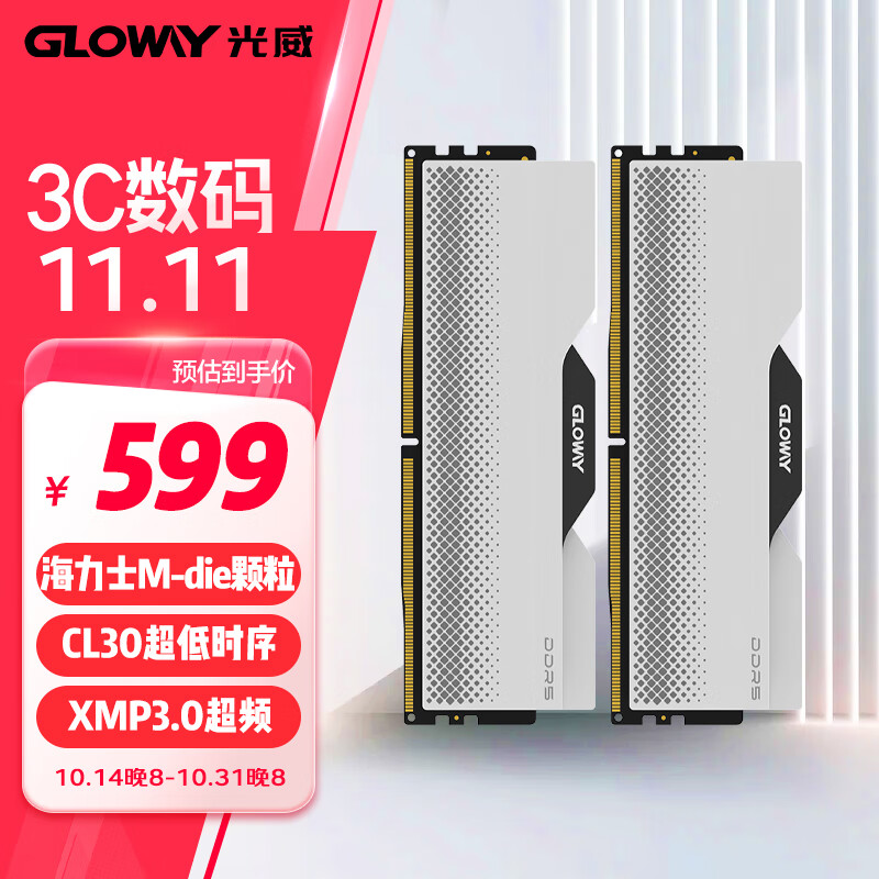 光威（Gloway）32GB(16GBx2)套装 DDR5 6000 台式机内存条 龙武系列 海力士M-die颗粒 CL30 适配黑神话悟空