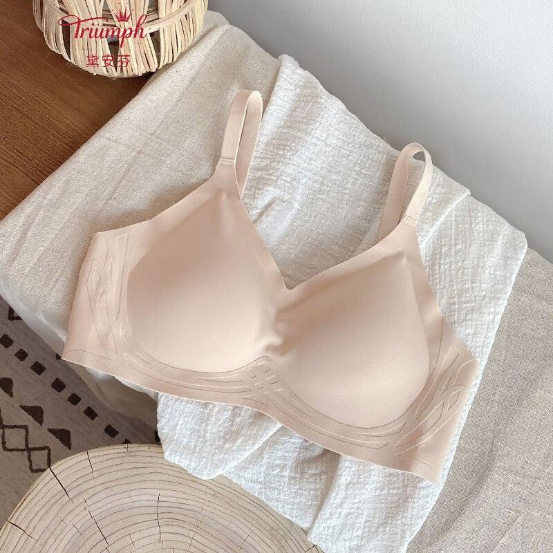 黛安芬(triumph)内衣女薄款背心式bra上托光面纯色小胸聚拢文胸 肤色