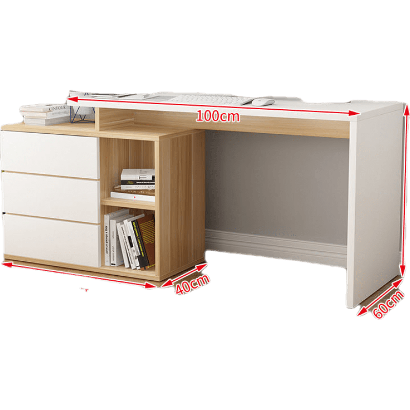 北欧电脑桌经济型写字桌电脑桌家用简约写字桌电脑桌书架简约 100白加浅